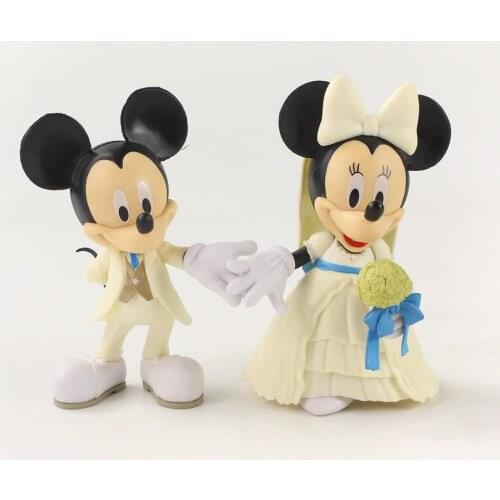12cm 2pcs/Lot Minnie Mickey Mouse Donald Duck Wedding Party Decoration PVC Action Figure Mini Model Toys Kids Gifts Briquedos