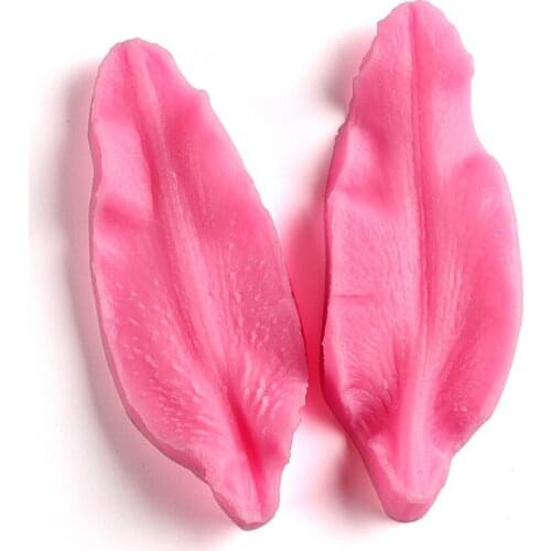 2PCS Leaf Flower Shaped Silicone Press Mold Cake Decoration Fondant Cake 3D Silicone Wedding Decoration Baking Mould