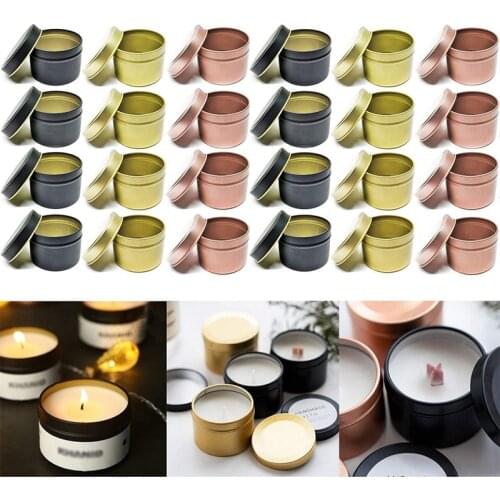 24Pcs Candle Tins for DIY Candle, Candle Container Tins for Candle Making Gold Rose Gold Black Tins