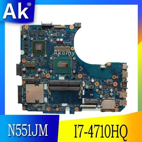 AK N551JM Laptop motherboard For Asus N551JM G551JM N551JW N551J N551 Test Original Mainboard I7-4710HQ GTX860M