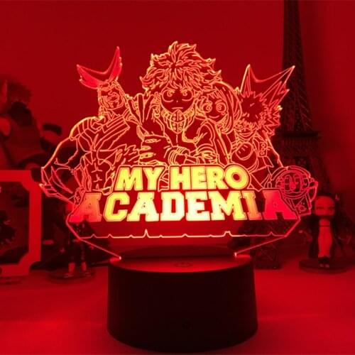 Anime My Hero Academia Logo 3d Lamp Night Light Gift for Kids Child Bedroom Decor Birthday Gift Manga Gadget Daichi Lamp Haikyu
