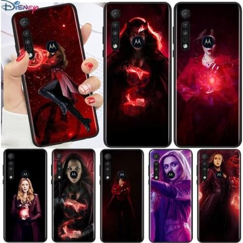 Wanda the Scarlet Witch Marvel For Motorola G9 G8 G Edge One E7 E6 Power Lite Marco Hyper Fusion Plus Play Black Phone Case