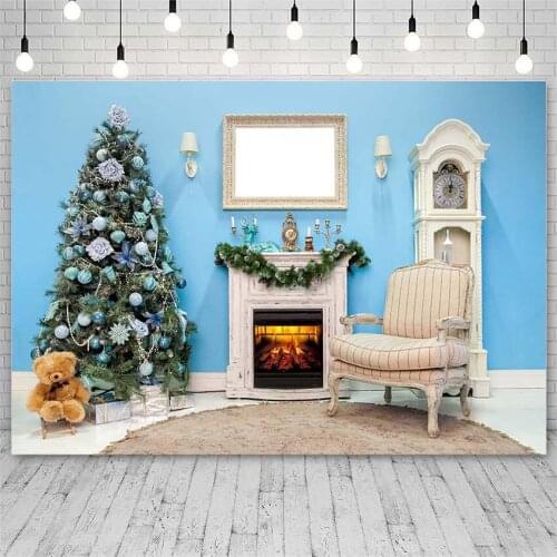 Avezano Christmas Backdrops Tree Winter Gift Fireplace Chair Frame Decor Banners Photography Backgrounds Photo Studio Photozone