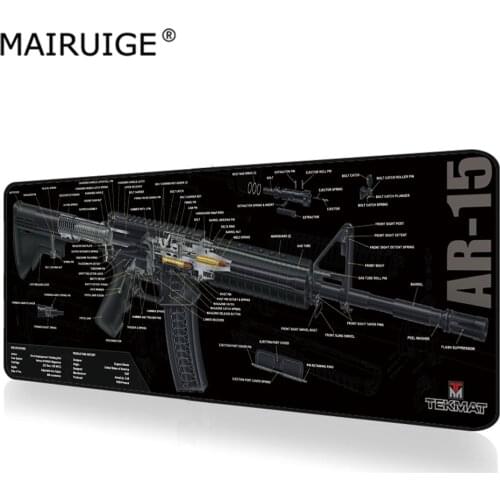 Gamer Accessories Spear Rifle Speed Gun Parts Firearm Game Black MousePad XXL Computer PC Gaming Desk Mats Mousepad 90x40cm