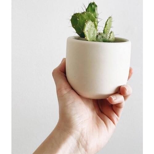 Concrete Flowerpot Mold Round Cement Mold for Plant Planting DIY Concrete Vessel Planter Silicone Mold