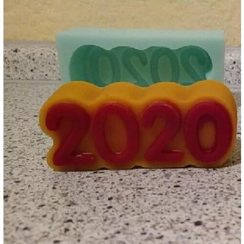 Year Mold Silicone Mold Handmade 2020 Digital Soap Making Molds Candle Silicone Mold Resin Clay Moulds QT0169 PRZY New