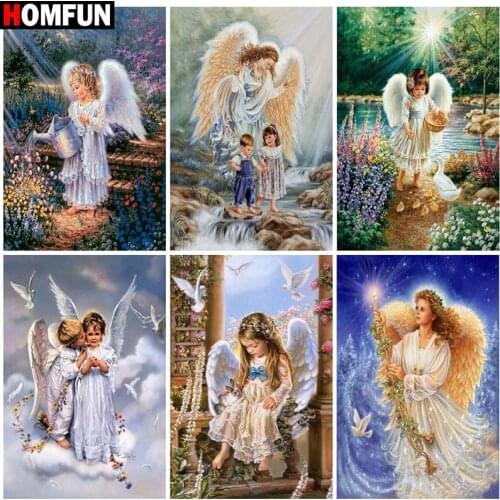 HOMFUN 3D Diamond Painting "Angel child scenery" DIY Full Rhinestones Drill Cross-stitch Kits Square Round Diamond Embroidery