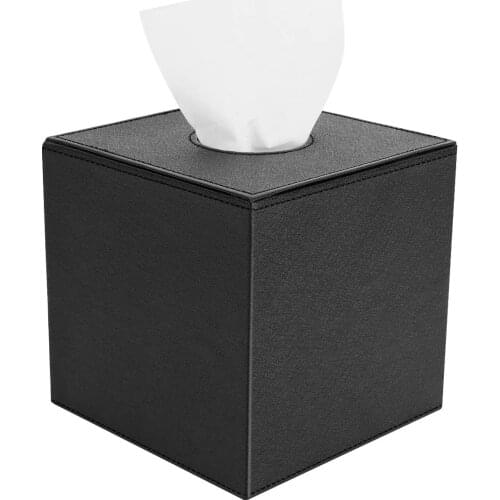 PU Leather Tissue Box Cover,Roll Tissue Holder,Modern Square Paper Facial Tissue Holder Dispenser Napkin Organizer for Bathroom