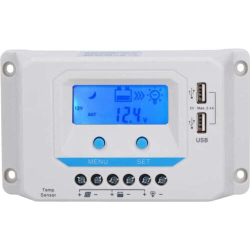EL2430Z 12V/24V Solar Charge Controller Panel PWM 30A Household ABS Shell LCD Display Saving Energy