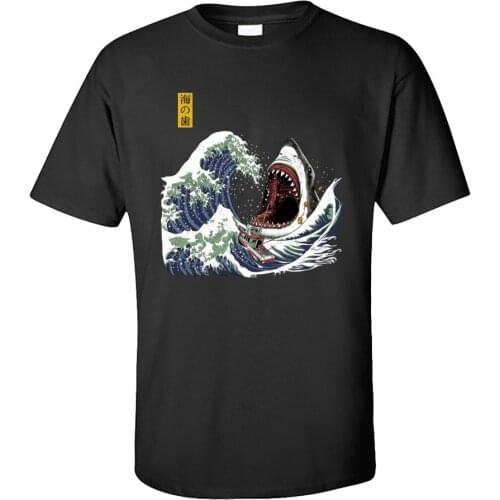 100% Cotton T-shirts Men T Shirts Great Wave Birthday Short Sleeve Tees Autumn 2020 Popular O-Neck White Tshirt Drop Shipping