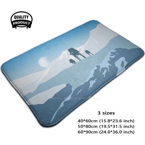 Hoth 3D Soft Non-Slip Mat Rug Carpet Foot Pad Hoth Planet Atat Ice Blue Sky Mountain