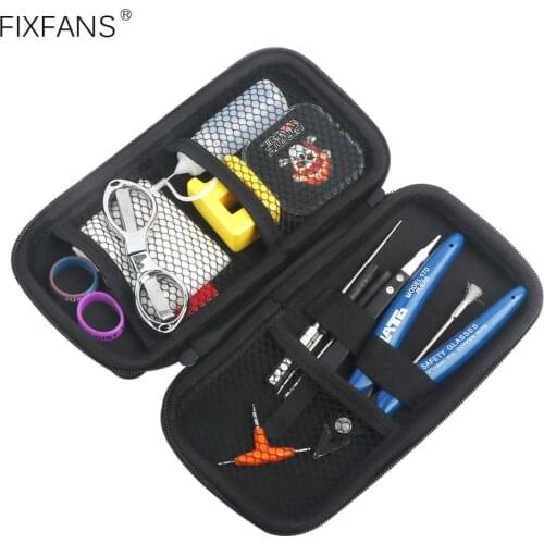Vape DIY Tool Kit Bag Tweezers Pliers Wire Coil Jig Winding Organic Cotton Screwdriver Set for Electronic Cigarette Accessories