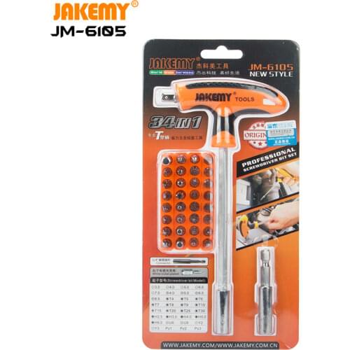 JAKEMY JM-6105 High grade T-handle Car fixing retractable tri wing diy repair tool screwdriver set