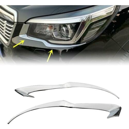 Head Light Lamp Eyebrow Strip Trim For 2019 2020 Subaru Forester Chrome Car Accessory Headdight Eyelip Decoration Trims