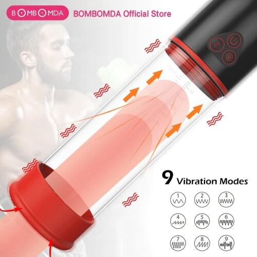 Penis Pump Vibrating Penis Extender Exerciser Sucking Penis Enlargement Enhancer Vacuum Pump For Male Masturbator Male Sex Toys