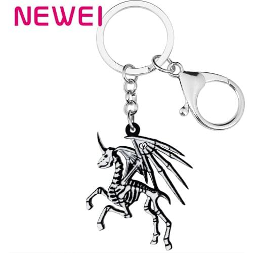 NEWEI Halloween Acrylic Horror Skeleton Horse Skull Unicorn Earrings Trendy Drop Dangle Gifts Jewelry For Women Girls