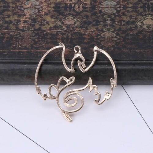 3Pc Dragon Horse Frame Pendant Bezel Setting Cabochon Setting UV Resin Jewelry Open Bezel Charms Accessories