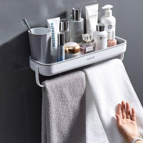 GURET Drainable Bathroom Shelves Shampoo Shower Storage Rack Removable Towel Rack For Kitchen Bathroom Accessories Organizer