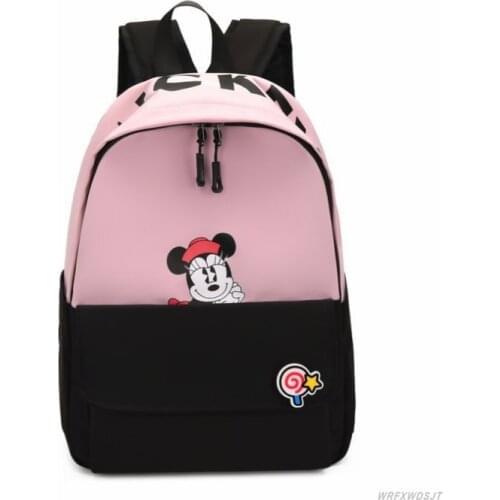 Disney Cartoon Schoolbag For Children Girls Boys Minnie Mouse Waterproof Schoolbag Anti theft Backpack