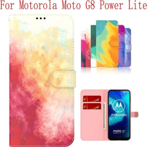 Sunjolly Case for Motorola Moto G8 Power Lite Wallet Stand Flip PU Phone Case Cover coque capa Case Cover