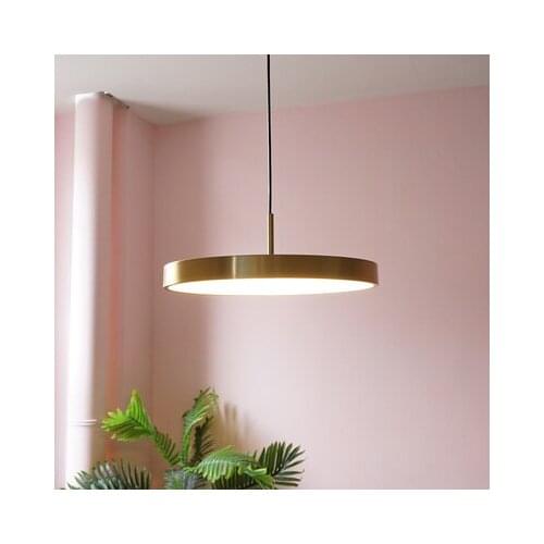LLED Nordic Dining Hall Lamps Modern Simple Creative Bar Coffee Shop Lamps Fashion Bedroom All Copper Ceiling Lamps