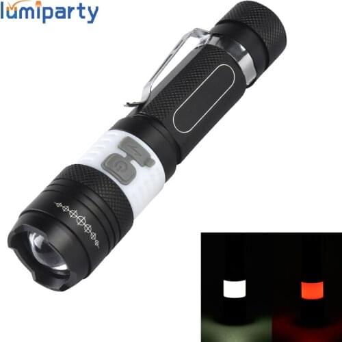 LumiParty 3800LM LED Flashlight XML T6 3Modes Zoomable LED Torch Outdoor Portable Work Waterproof Torch Lamp Light