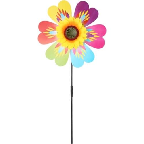 Windmill Kid Toys Sunflower Decoration Garden Ornaments Colorful Outdoor Spinner