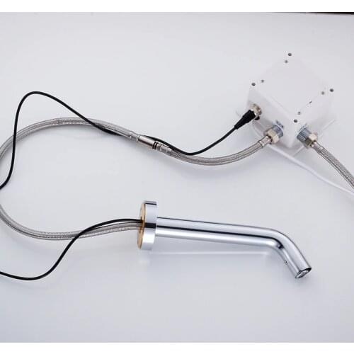 Vidric Brass Chrome Wall Mounted Automatic Sensor Faucet Bathroom Wash Basin Touchless infrared Faucet Mouth Sensor Faucet