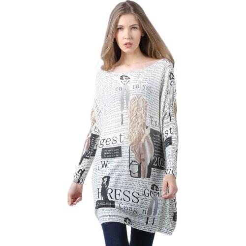 XIKOI 2021 New Letter Print Sweaters Women Winter Oversized Jumper Knitted Pullovers Tops Plus Size Pull Femme