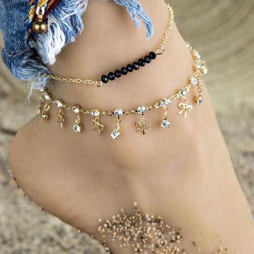 Womens Fashion Luxury Glamour Anklet Girl Girl Grunge Aesthetics Gold-plated Cuff Anklet Jewelry Harajuku Accessories