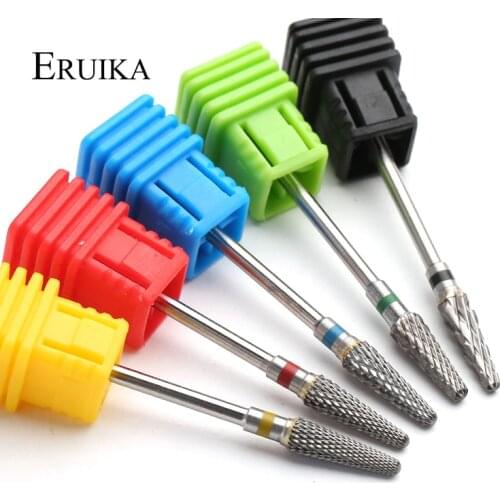 ERUIKA 1pc Carbide Cuspidal Nail Drill Bit Milling Cutter Apparatus for Manicure Machine Remove Nail Gel Bur Drill Accessories