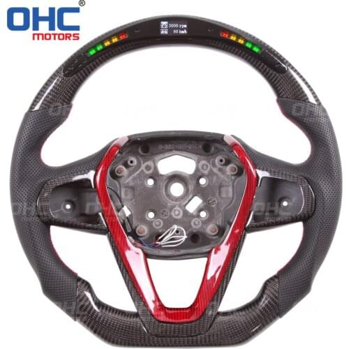 100% Real Carbon Fiber LED Steering Wheel compatible for G20 G30 G01 G05 3 5 X3 X5 G11 7 Series