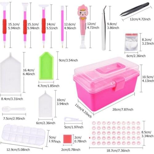 117Pcs DIY Diamond Painting Accessories 5D Diamond Painting Cross Stitch Embroidery Pen Tools Set Mosaic Glue Pen Tweezers Kit