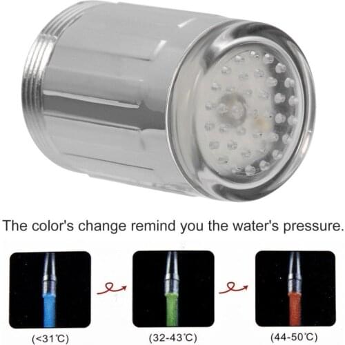 3 Colors Faucet Mini Kitchen Bathroom Accessories Water Tap Glow Shower LED Faucet Light Pressure Sensor