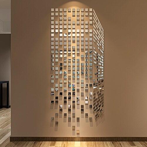 3D Acrylic Mirror Wall Sticker Three Dimensional Self Adhesive Wall Sticker Bedroom Decoration Living Room Back Decoration
