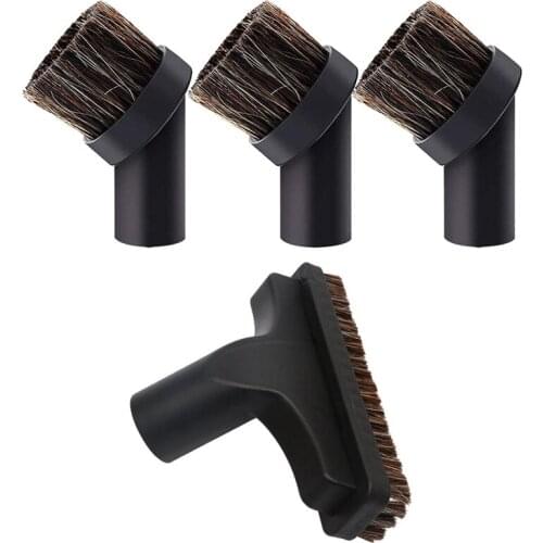 4 Pcs Horsehair Bristle Vacuum Attachments Dusting Brush Replacement, Corner/Track Cleaning Tools,Inner Dia 32mm,2 Style
