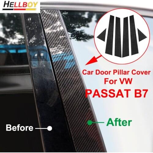 Car Styling B-Pillar Cover Trims Decal Sticker For VW Passat B7 2011-2017 Door Window Pillar Protector Film AUTO Accessories