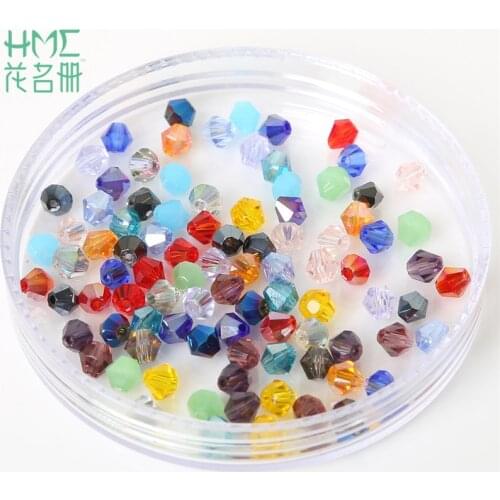 New Arrival 4mm 100pcs/lot Colorful Crystal Beads Glass Beads DIY Jewelry Making Crafts Loose Beads Sewing Clothing Accessories