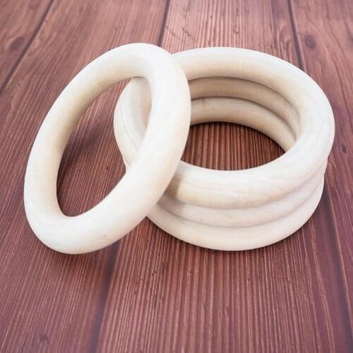 Chenkai 10pcs 10cm 4'' Nature Wood Teether Ring DIY Wooden infant Teething Ring baby pacifier chewing jewelry Toy 100mm 4 inch