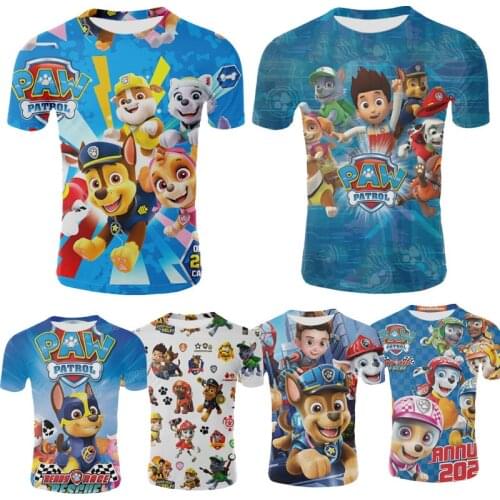 Paw Patrol Kids Summer T Shirt Girls Boys Graphic Tee Cartoon Anime Printed Tops Boutique Kids Clothing Short Sleeve Birthday