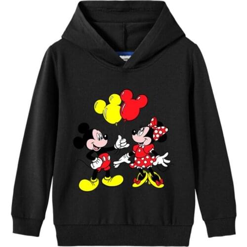 Disney Cartoon Childrens Mickey Hoodies Boy Girl Minnie Mouse Casual Sweatshirt Long-sleeved Pullover Shirt Kids Tops