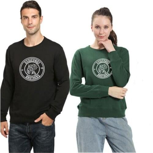 DSQICOND2 Brothers letters printing round neck padded Sweatshirts pullover cotton casual long sleeve couple top Sweatshirt