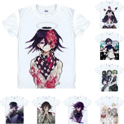 Makoto Naegi Kyoko Kirigiri T Shirt Danganronpa V3 Killing Harmony Men Casual TShirt Premium T-Shirt Printed Short Sleeve Shirts