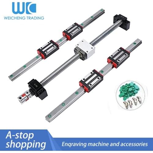 HGR20 Square Linear guides rail set HR20+block HGH20CA+SFU1605/1604/RM1610 ball screw 4/5/10mm lead+BKBF12 guides for cnc parts