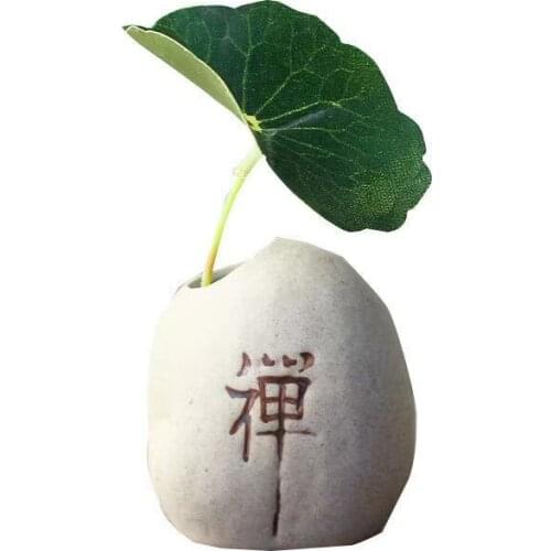 Creative Mini Ceramic Tea Favors Imitation Small Stone Flower Arrangement Zen Home Desktop Ornaments Small Vase