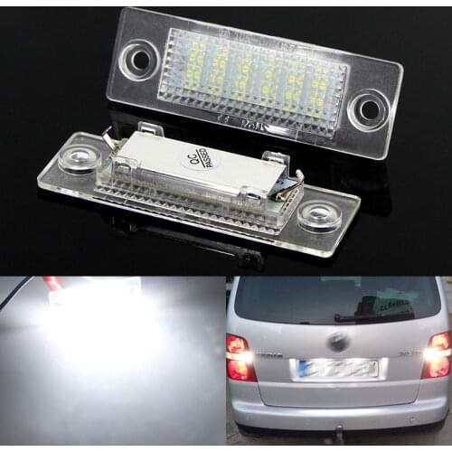2pcs 12V LED Car License Number Plate Light Lamp No Error For VW Touran Golf Caddy Jetta MK5 T5 Passat Cimousint SKODA Superb
