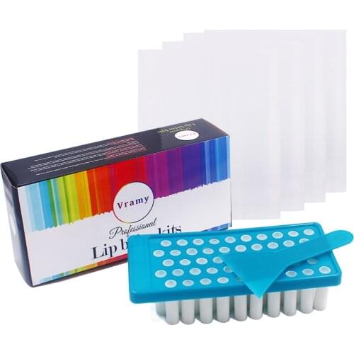 50PCS/set DIY Lipstick Mold Plastic Lip Balm Cases DIY Mould Crafts Tool Kit Stand Lip Balm 12mm Tubes