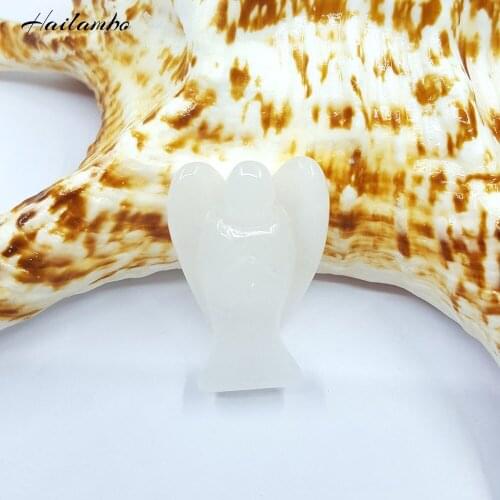 2020 New Arrival & Natural White Jades Standing Angel Statue Carved Angel Wing Figurine Pendant Classic Jewelry for Gift TS10A