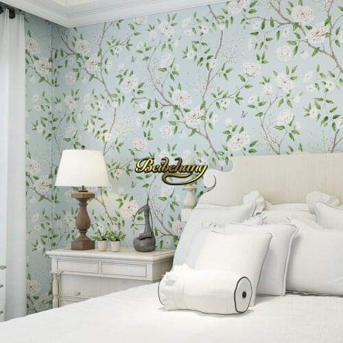 Beibehang wall paper papel de parede Warm American Pastoral bedroom TV backdrop environmental non-woven wallpaper for walls 3 d