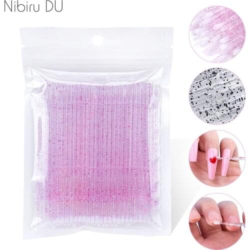 Disposable Nail Micro Crystal Cotton Swab Clean Sticks Brush Cotton Head Manicure Corrector Nail Polish Remover Tools Accessory